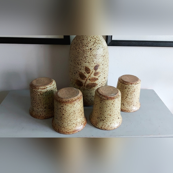 Carafe and tumbler set in sandstone and signed Guy De Pelteau - Picture 3 of 10